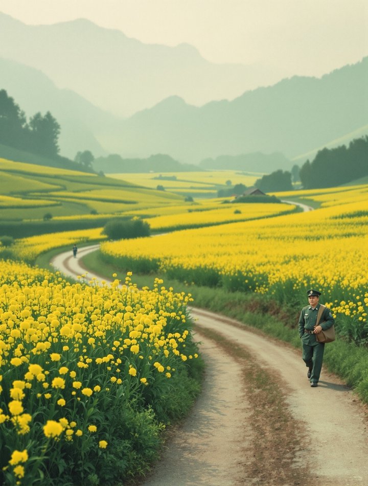 油菜花开的邮路 电影海报